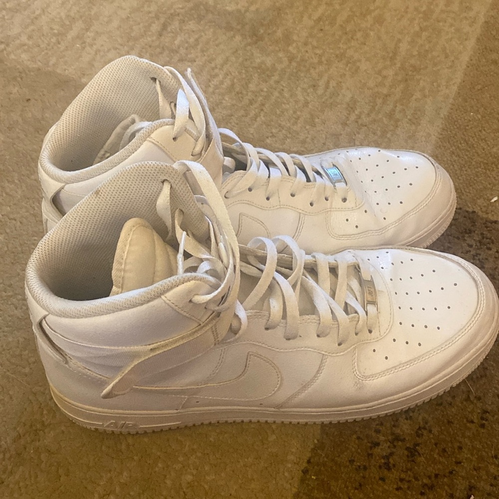 Nike Air Force One White High-Top Sneakers size 15